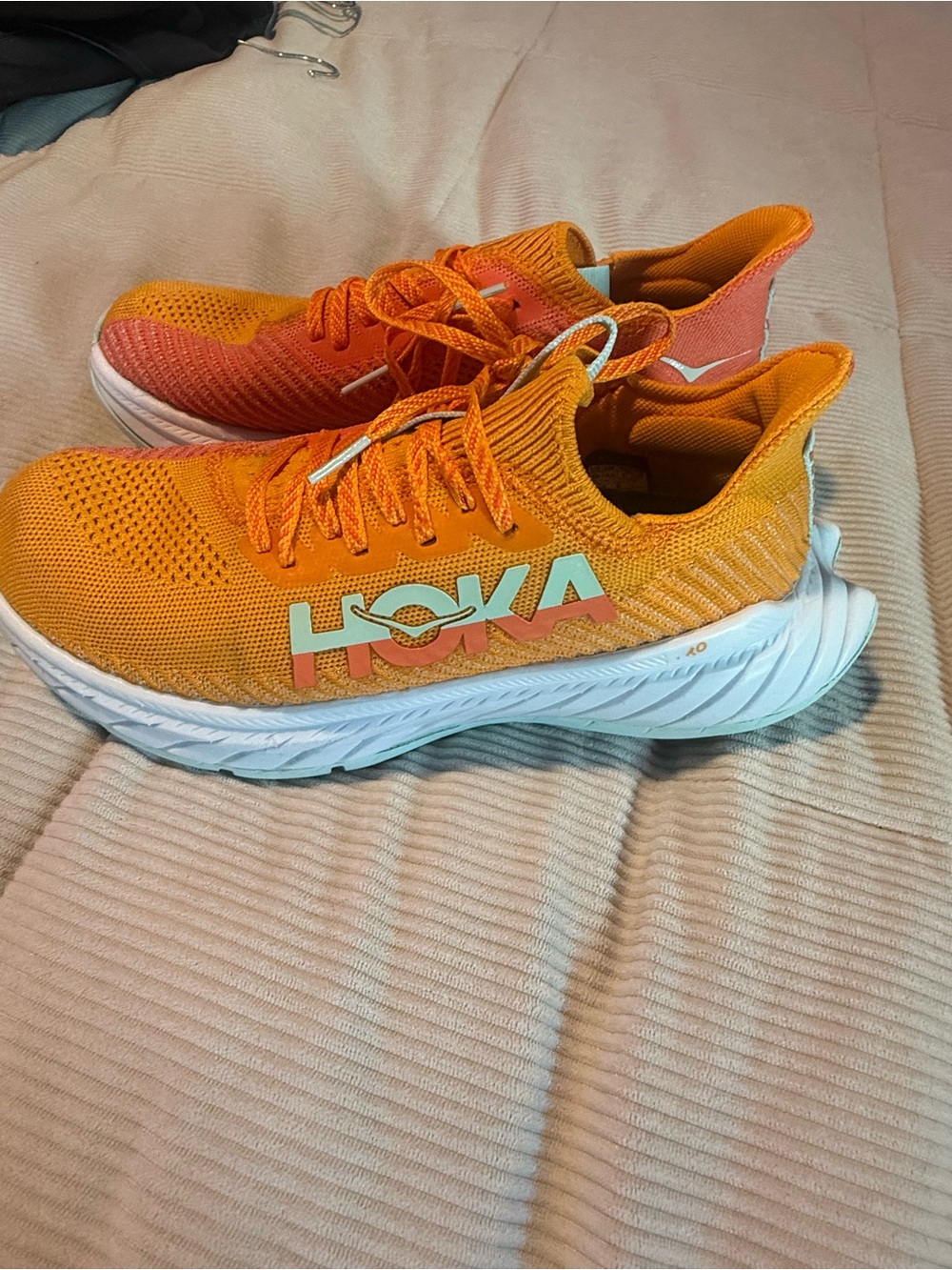HOKA Carbon X 3 Radiant Orange Camellia Running Shoes